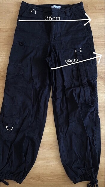 Baggy model siyah ince kumaş pantalon