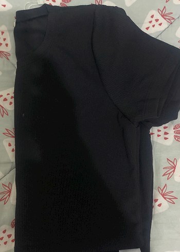 m Beden siyah Renk Siyah Kısa Kollu Dar Kesim Kadın Tişört