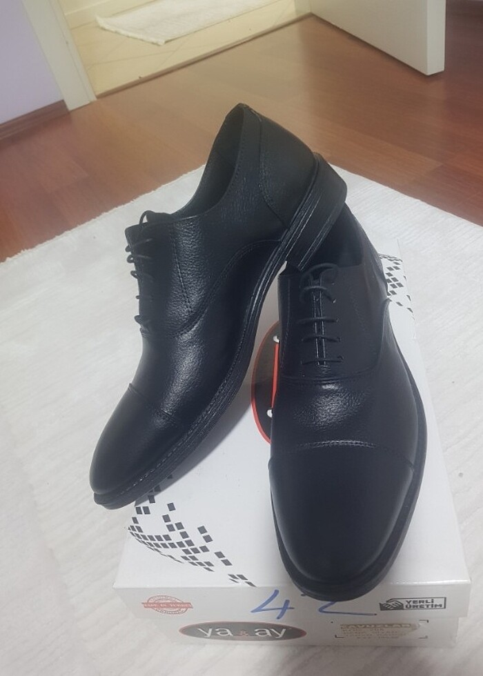 EL YAPIMI 42 NUMARA RAHAT KALIP DERİ AYAKKABI - Görsel 2