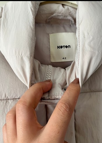 Koton Düğmeli Bej Kadın Kışlık Mont - Görsel 2