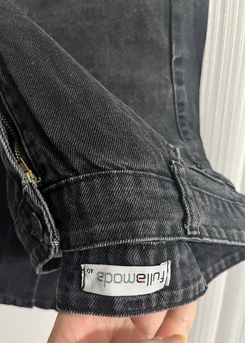 Kadın Siyah Bol Kesim Midi Kot Pantolon - Görsel 2