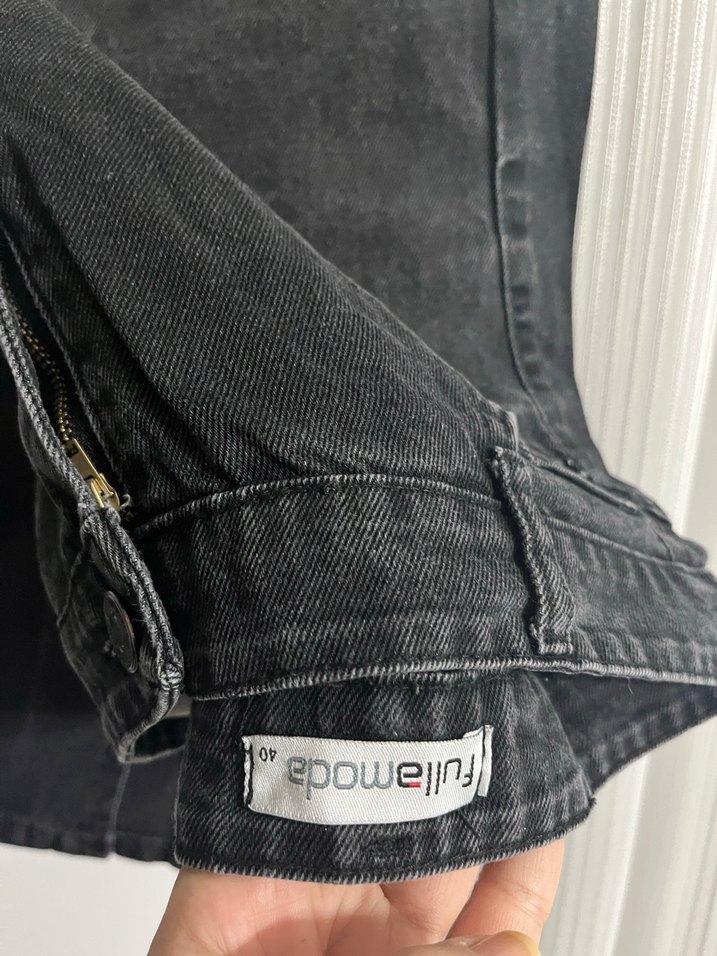 Kadın Siyah Bol Kesim Midi Kot Pantolon - Görsel 2