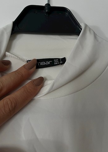 Uzun Kollu Beyaz Crop Top - Görsel 2