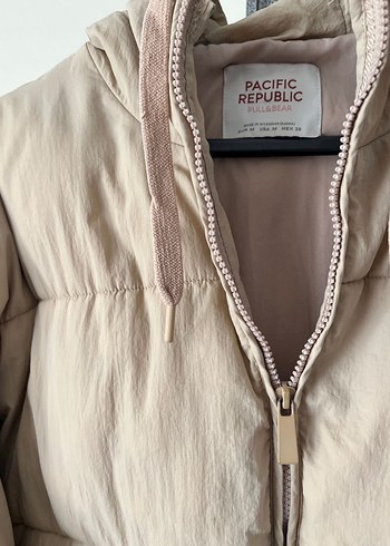 Pull and bear Bej Kadın Düğmeli Midi Ceket - Görsel 3