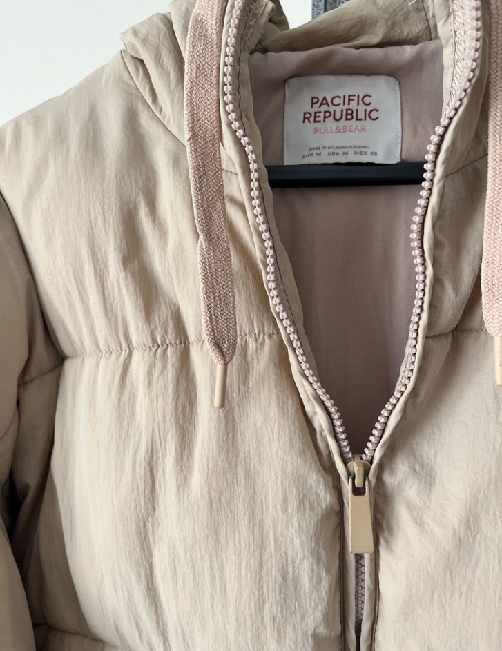 Pull and bear Bej Kadın Düğmeli Midi Ceket - Görsel 3