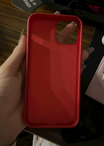 Koyu Kırmızı IPhone 12 Telefon Kılıfı - Görsel 2