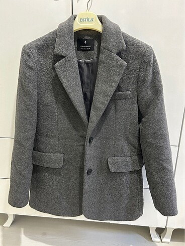 Gri blazer kaban