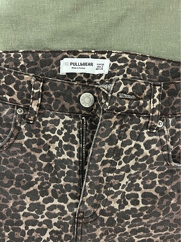34 Beden kahverengi Renk Leopar pantalon