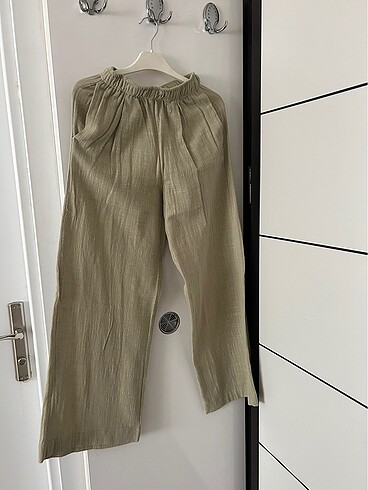 Yeşil müslin pantalon
