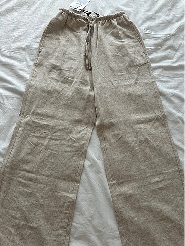 Krem dokulu pantalon