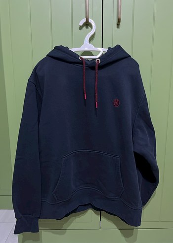 Lacivert Kapüşonlu Baskılı Sweatshirt - Görsel 2