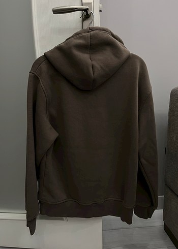 Kahverengi Kapüşonlu Oversize Sweatshirt - Görsel 3