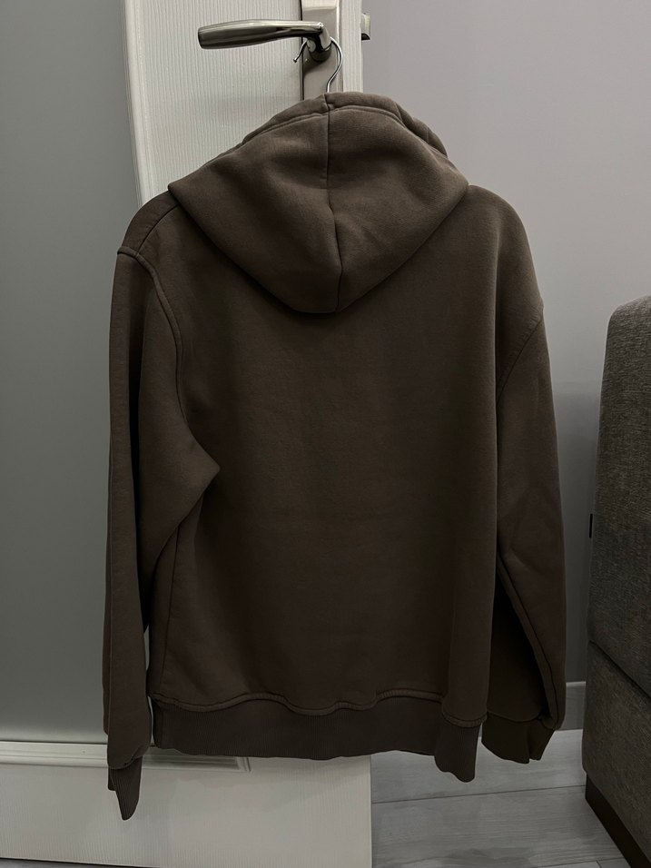 Kahverengi Kapüşonlu Oversize Sweatshirt - Görsel 3