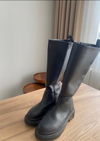 37 Beden siyah Renk Siyah Dizüstü Lastik Çizme Stiletto Topuklu