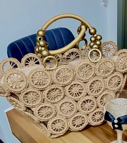 Beden camel Renk Hasır çantalar