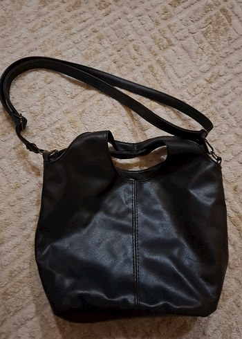 Siyah Deri Kadın Çanta Tokalı - Görsel 2