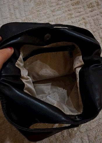 Siyah Deri Kadın Çanta Tokalı - Görsel 3