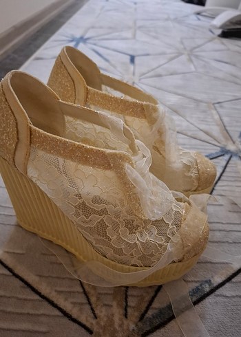 Beyaz Dantel Detaylı Ayakkabı // Nikah ayakkabısı - Görsel 2