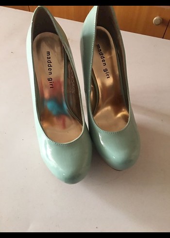 Parlak Turkuaz Platform Topuklu Kadın Ayakkabı - Görsel 2