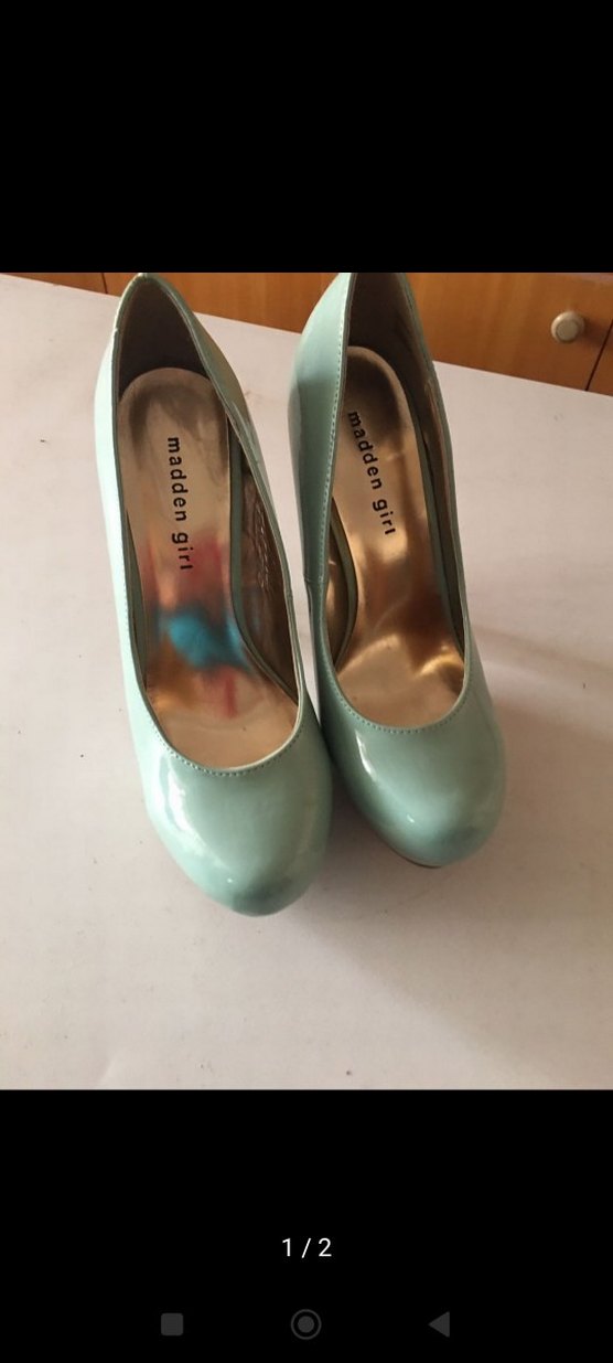 Parlak Turkuaz Platform Topuklu Kadın Ayakkabı - Görsel 2