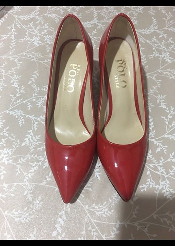 Klasik Parlak Kırmızı Kadın Stiletto - Görsel 2