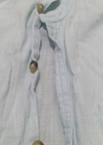 buz mavisiKeten Erkek Gömlek, Düğmeli, Salaş - Görsel 3