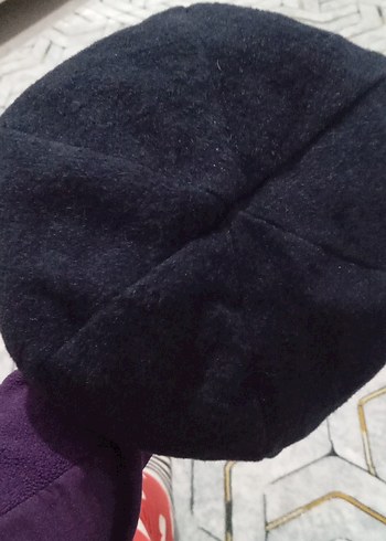 Zincir Detaylı lacivert Yün Kadın Şapka - Görsel 3