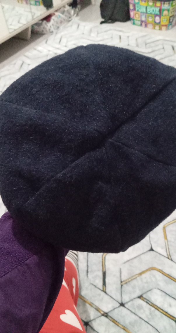 Zincir Detaylı lacivert Yün Kadın Şapka - Görsel 3