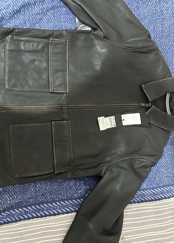 Kahverengi Deri Erkek Ceket - Görsel 2