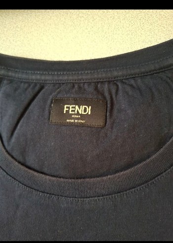 Fendi Erkek Mavi Baskılı Tişört - Görsel 2
