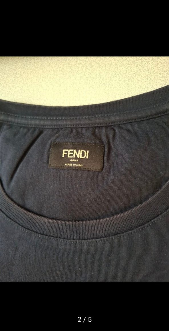 Fendi Erkek Mavi Baskılı Tişört - Görsel 2