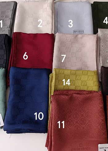 Vakko Armine Pierre Cardin karışık marka pamuk jakar şallar - Görsel 2