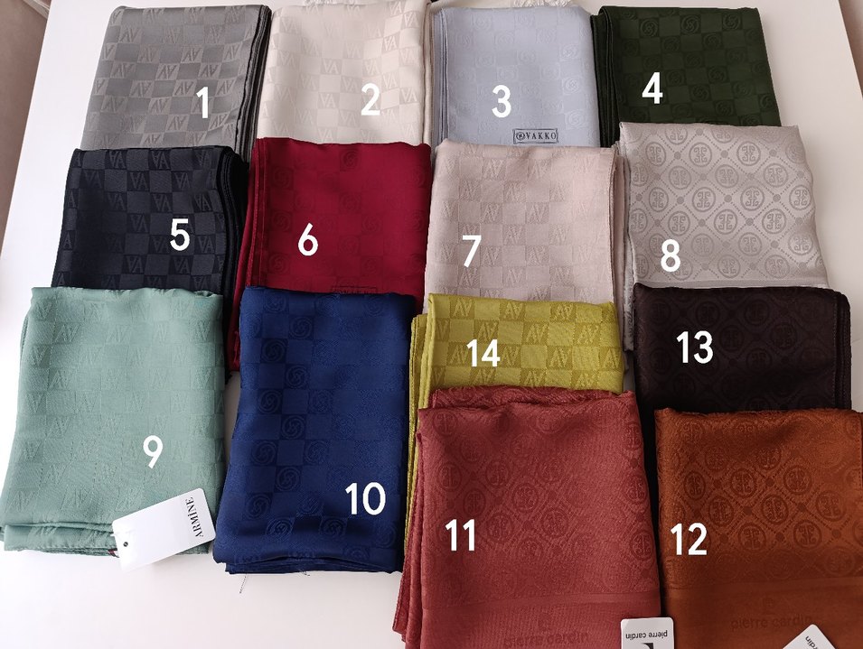 Vakko Armine Pierre Cardin karışık marka pamuk jakar şallar - Görsel 2