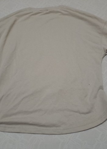 Bej Kadın Kısa Sweatshirt Uzun Kollu - Görsel 2