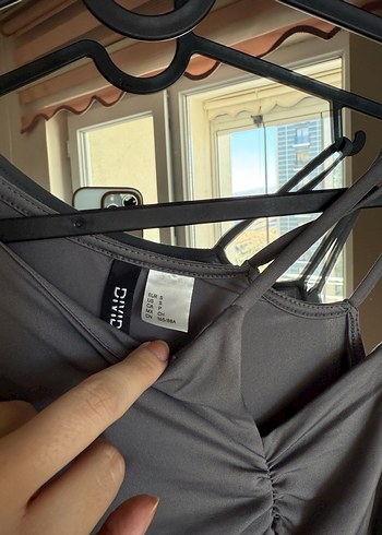 Gri büzgülü bluz - Görsel 6