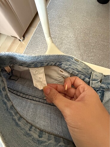 Buz mavisi kot şort - Görsel 7