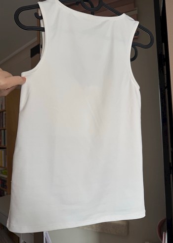 Beyaz Kadın Kolsuz Midi bady - Görsel 6