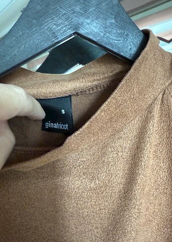 Kahverengi Süet Uzun Kollu Kadın Bluz - Görsel 6