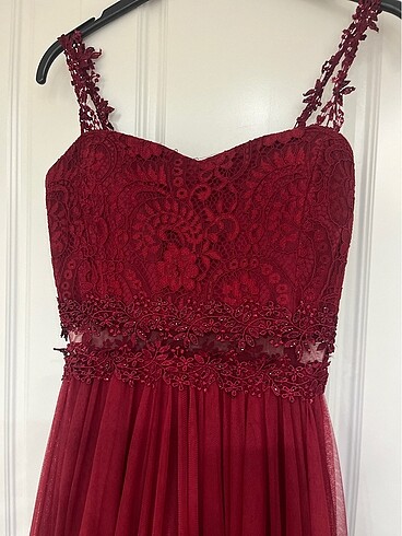 bordo abiye uzun