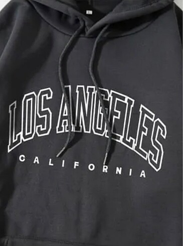 m Beden kaüpşonlu los angeles california baskılı sweatshirt