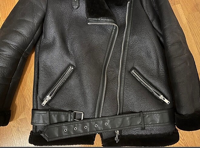 xs Beden Zara içi kürklü biker mont