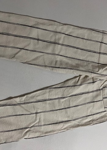 6 Yaş Beden Bej Çizgili Keten Pantolon Zara erkek çocuk