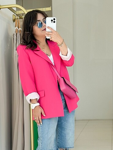 Pembe blazer ceket