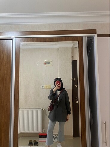 l Beden gri Renk Blazer ceket