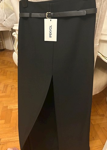 İpekyol Siyah Kemerli Kadın Kumaş etek - Görsel 2