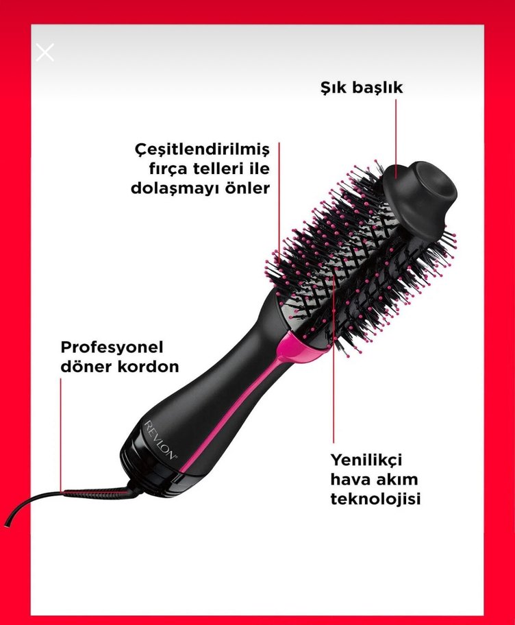 Revlon Siyah-Pembe Saç Şekillendirici Fırça - Görsel 2