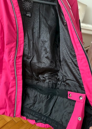 Fermuarlı Pembe Kadın kayak montu - Görsel 3