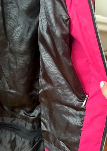 Fermuarlı Pembe Kadın kayak montu - Görsel 4