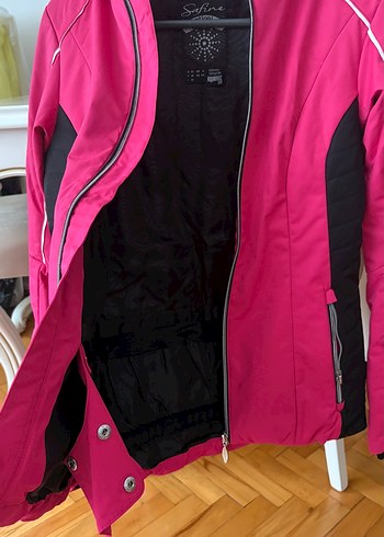 Fermuarlı Pembe Kadın kayak montu - Görsel 2