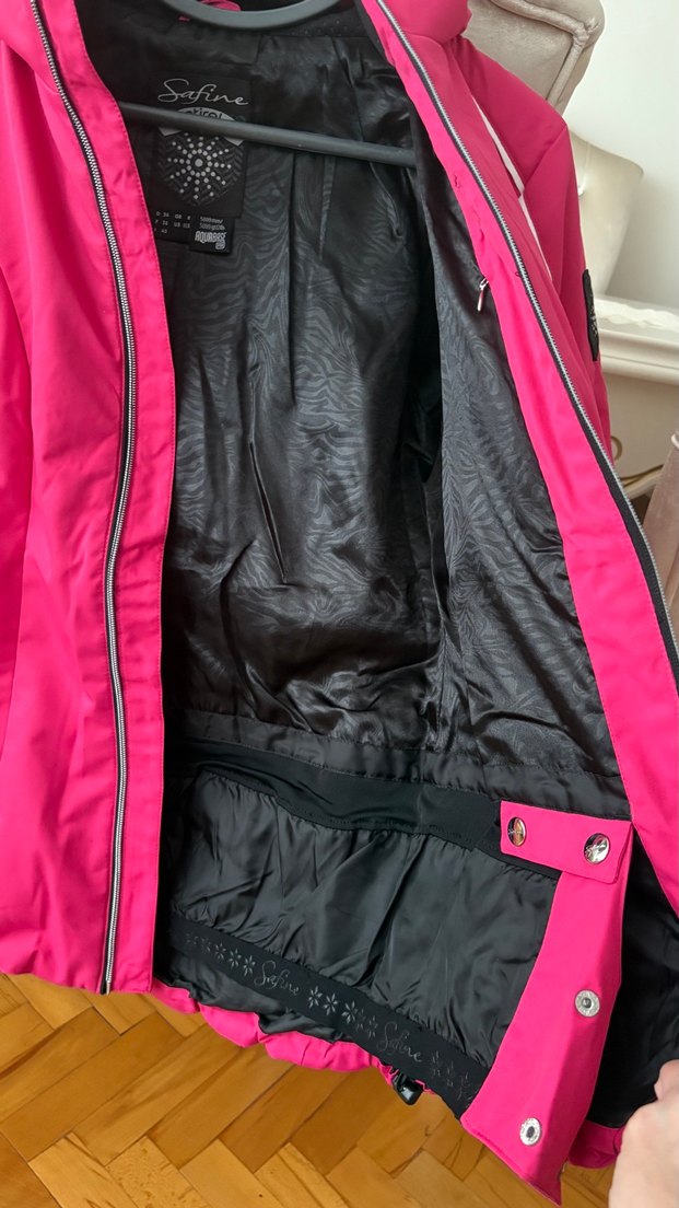 Fermuarlı Pembe Kadın kayak montu - Görsel 3